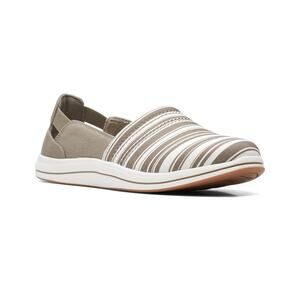 Clarks Cloud Steppers Tan Stripe Breeze Step Slip On Walking Shoes Sz 10M